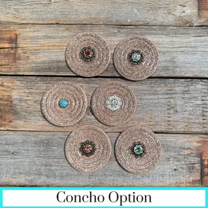 Copper Circle Rhinestone Rosette - Assorted Conchos