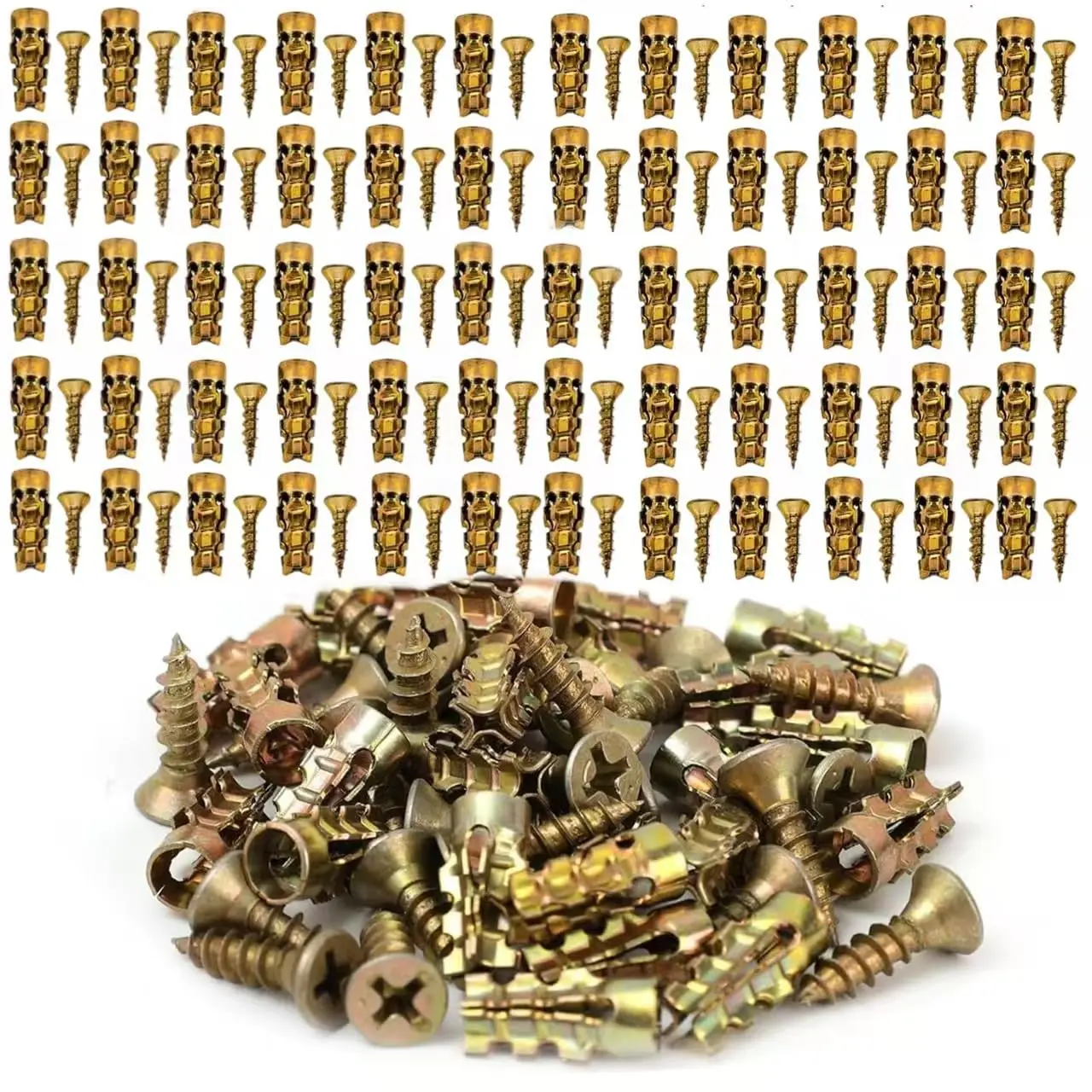 Door Hinge Thread Repair Screws, 6×14mm Short Expansion Wall Anchors, 60Pack/120Pack Stripped Thread Hole Fixer for Cabinet, Tile, Stone & Partition Hinge Mounting