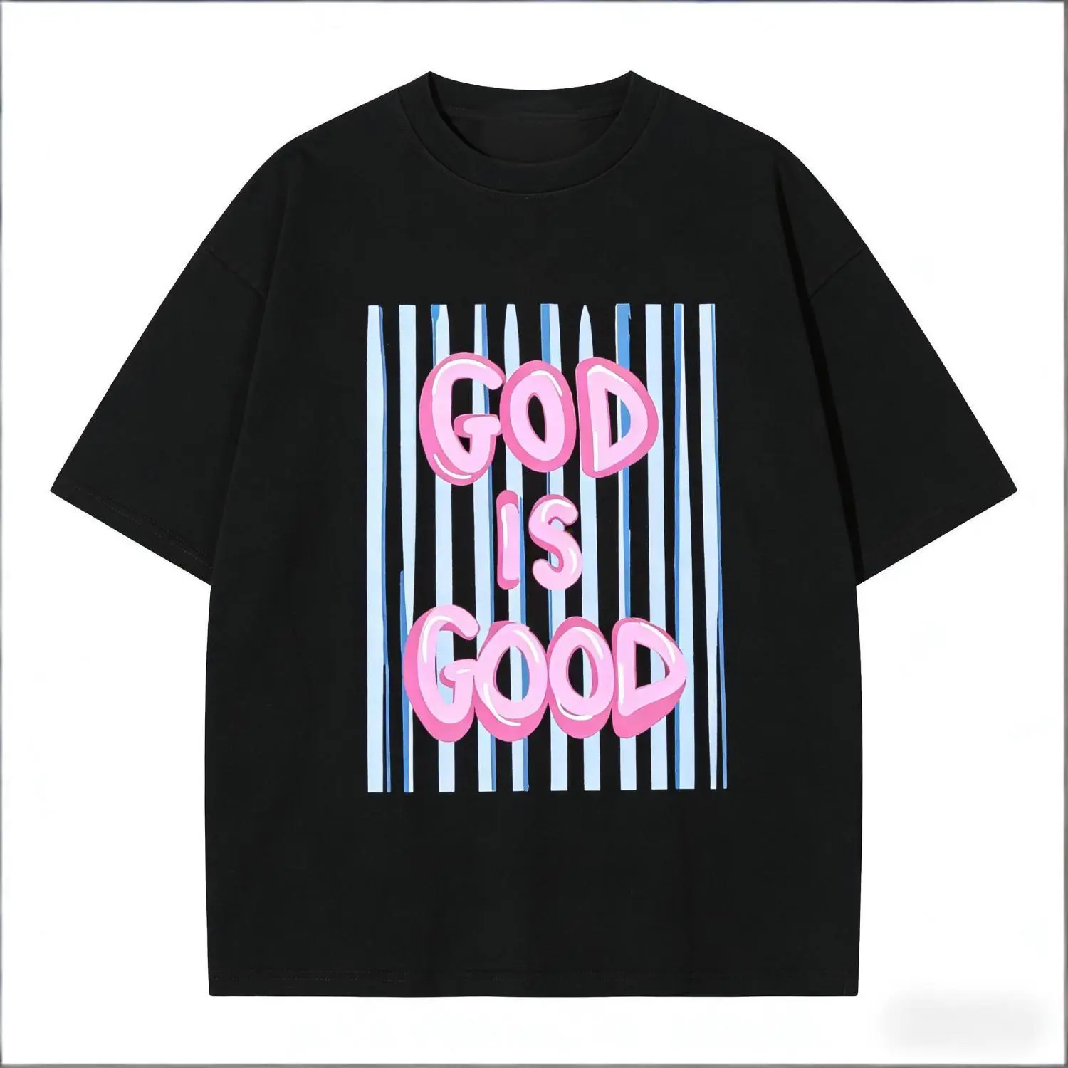 Unisex God is Good Print Washed T-Shirt  Shirt Cotton