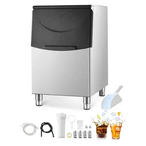 VEVOR Commercial Ice Maker Storage Bin, TikTokShopBlackFriday, 250LBS Capacity Ice Bin, Stainless Steel Ice Storage Bin with Filter and Adjustable Anti-slip Rubber Feet, Suitable for Restaurant Hotel and Beverage Shops
