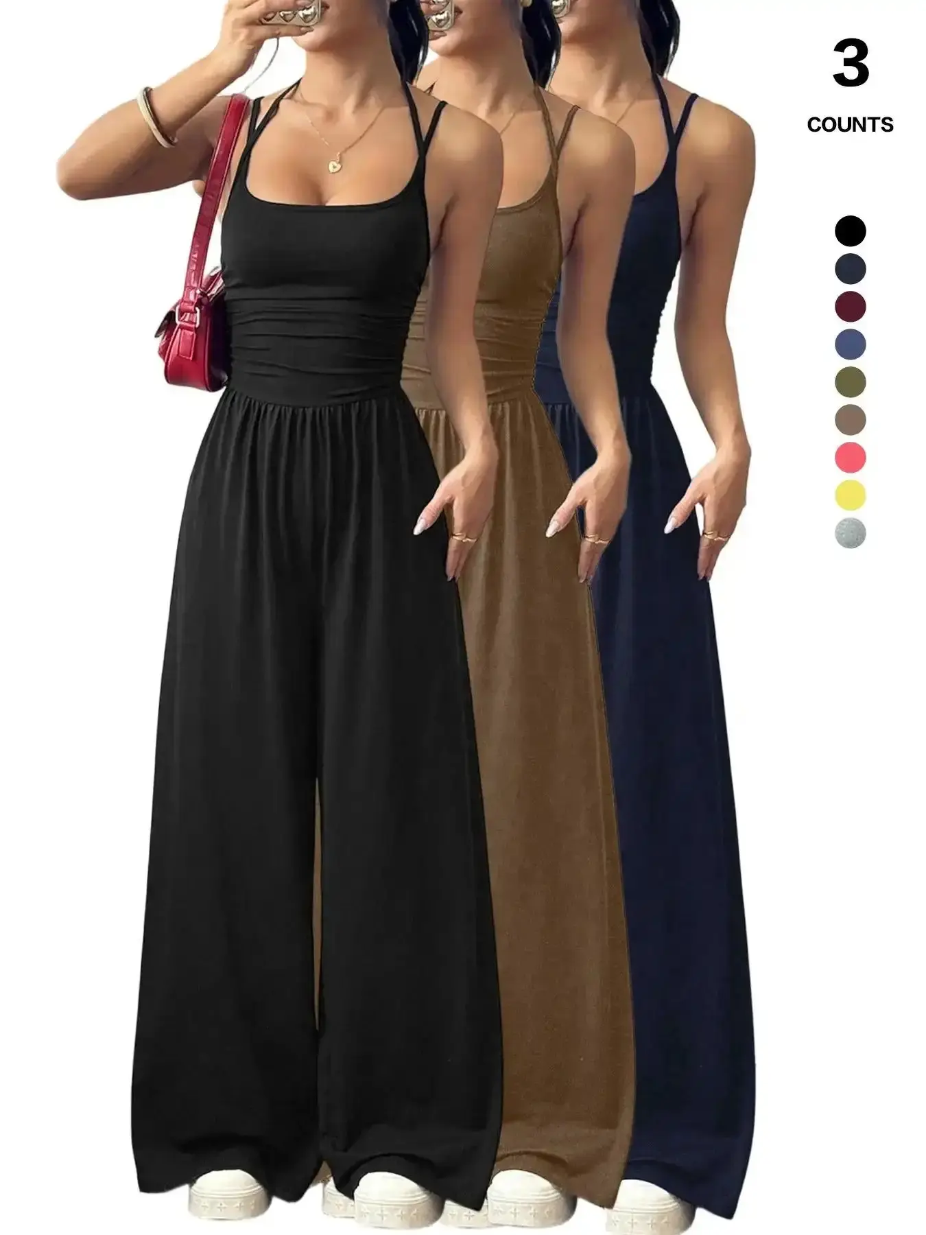 Women's 1 Piece/3 Pieces Strapless Casual Wrap Romper Set Fashionable Home Wear Versatile Slim-Fitting All Seasons Womenswear classic staple wardrobe essential easy care timeless piece everyday dress party essential
