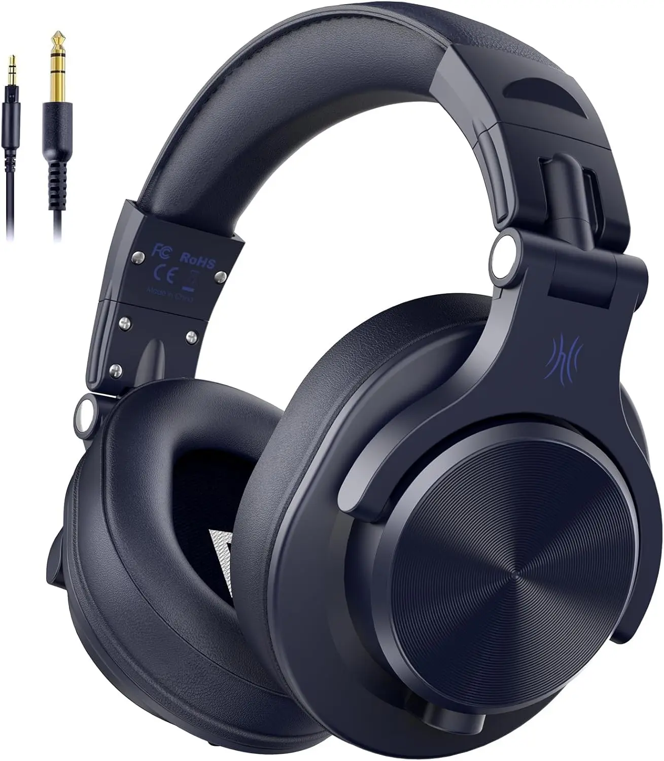 A71 Hi-Res Studio Recording Headphones - Wired Over Ear Headphone with SharePort,  Mixing Foldable Headset with Stereo Sound, 3.5/6.35MM Jack for PC Computer DJ Guitar-Navy Blue