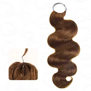 QVR Auburn Brown #30 Crochet Hair Body Wave Machine Made Feather Human Hair Extension TikTokShopBlackFriday