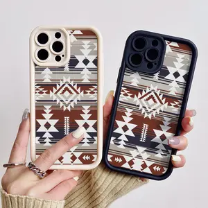 Aztec phone case for iPhone 17/16/15/14/13/12/11 Xs Pro Max Plus AIR Case,Rodeo for Samsung S25/S23/S24/S22/S21/NOTE20/A54/A53/A52/A36/A35/A34/A33/A17/A16/PLUS/ULTRA/FE phone cover soft shockproof protective Shell Protection Western Gift Cowgirl
