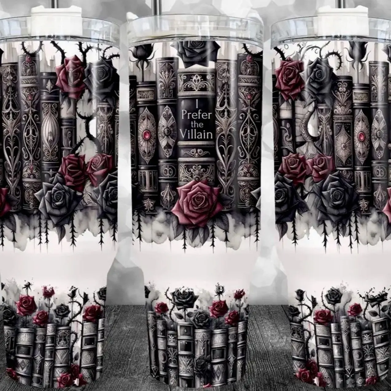 Booktok Reader Smutty 40oz Tumbler - Dark Romance with Book and Rose Accents, Ideal for Reading and Collecting - Bottle, Drinkware