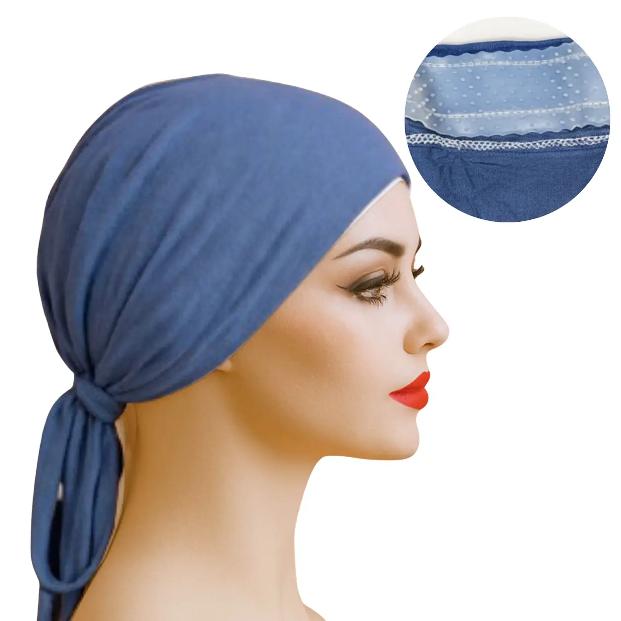 The ULTRA Grip Cap – Blue | Non-Slip Hijab Undercap with Silicone Grip & Tie-Back by Get A Grip