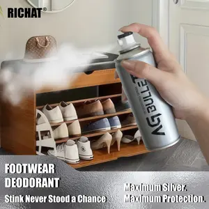 RICHAT AG Bullet Deodorizing Spray - Silver Ions & Mojito Scent for Shoe & sock purification Spray - Anti odor & Antibacterial Artifact for freshness and Hygiene - Bedroom