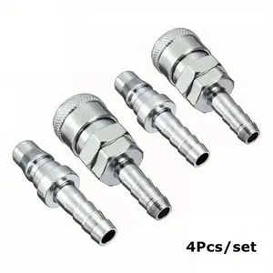 4pcs Quick Release 8mm Gas Hose Copper Nozzle Connector Set for Motorhome & Caravan - Durable Metal Adaptors with Rotating Design, Universal Threads for European & American Standards, Gas Connection | Rotating Connector | Durable Construction