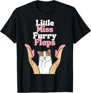 100% cotton Unisex Funny Little Miss Furry Flaps Inappropriate Adult Joke Women T-Shirt