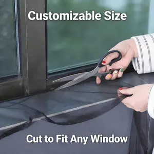 Self-Adhesive Mosquito Net for Summer, Hook Ring, Adjustable and Removable, No Drilling, Easy Installation, Fits Any Window Size, Window Screen