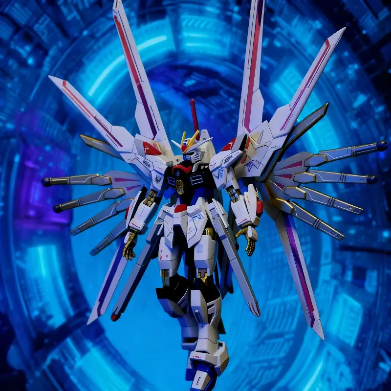 HG SEED 1/144 Mighty Strike Freedom Assembly Model Kit Action Figure Anime Mecha Toy Display Figurine Desk Deco Collectible Gift