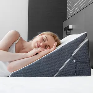 7 in 1 Wedge Pillow, 9 &12 Inch Wedge Pillow for Sleeping Foldable Wedge Pillow for After Surgery,Adjustable Versatile Memory Foam Triangle Pillow Wedge for Bed Upright Acid Reflux Snoring Back Pain