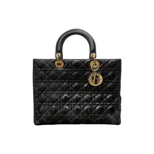 Pre-owned Dior Patent Leather Tote Bags Lady Large Cannage Tote Bag