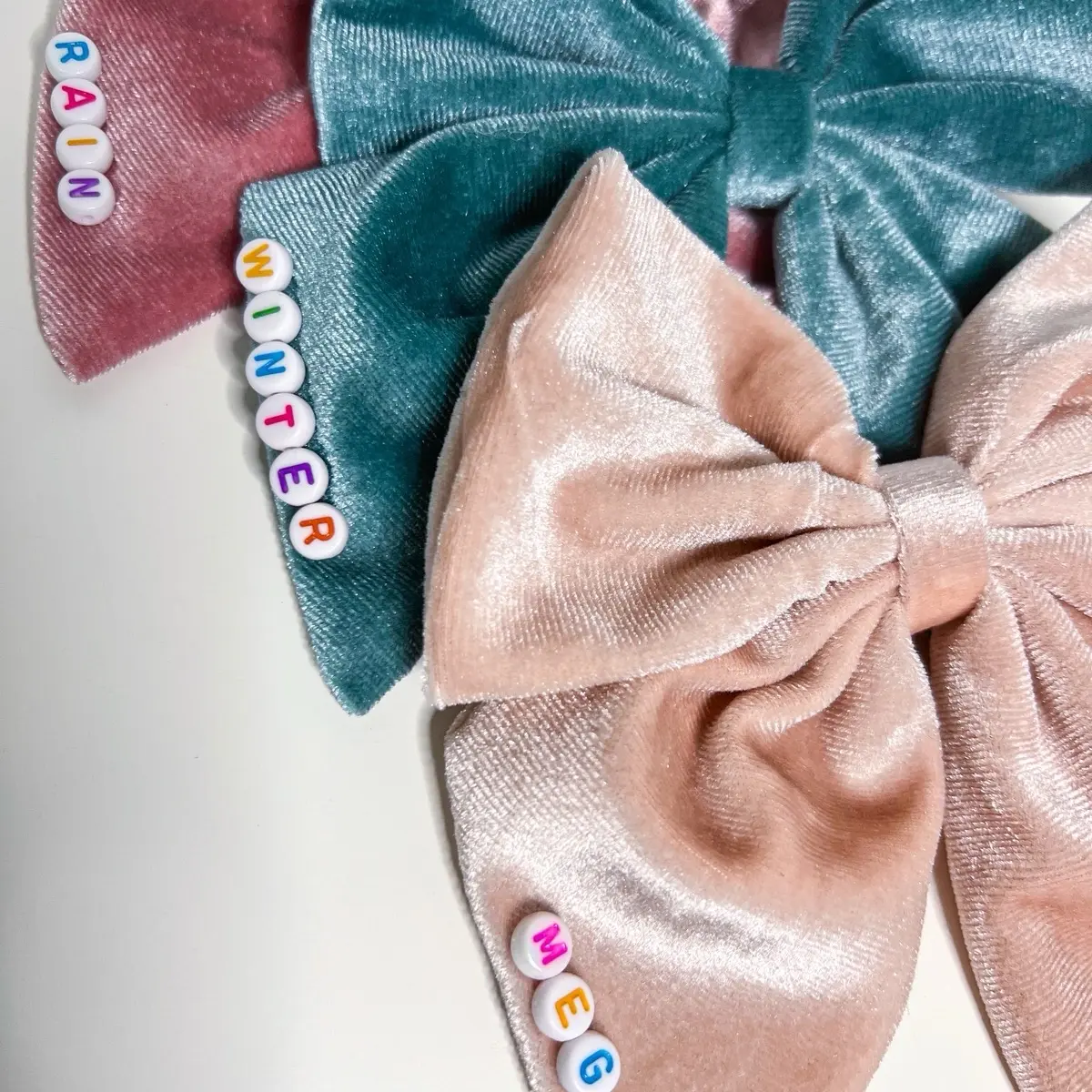 Personalized Velvet Hair Clip, Hair Accessory With Name