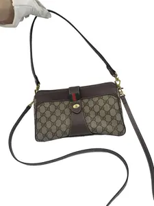 Pre-owned GUCCI Vintage GG Monogram Canvas & Leather Crossbody Bag/EE03621011/1011