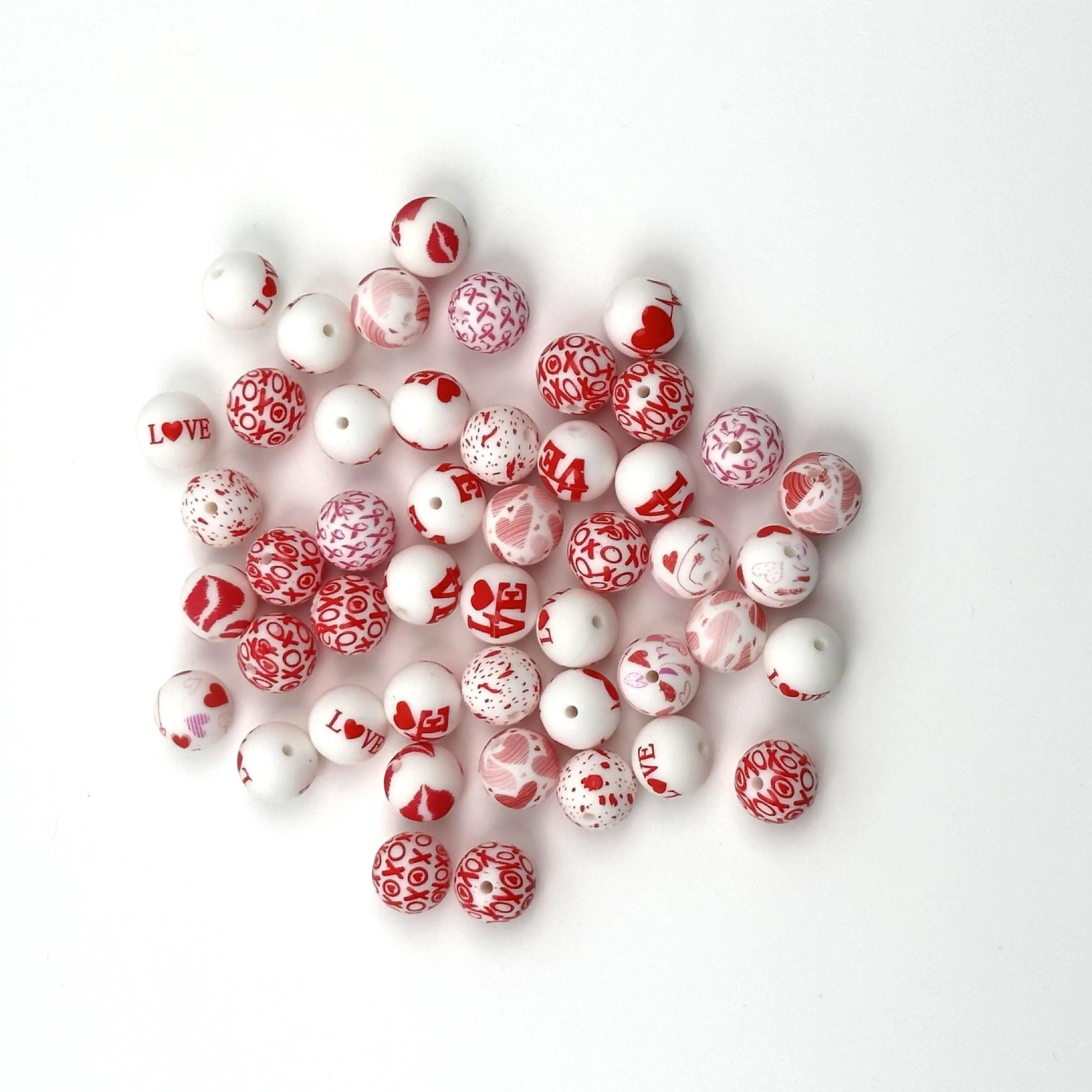 Valentine's Day White XJ002015 50pcs 15mm