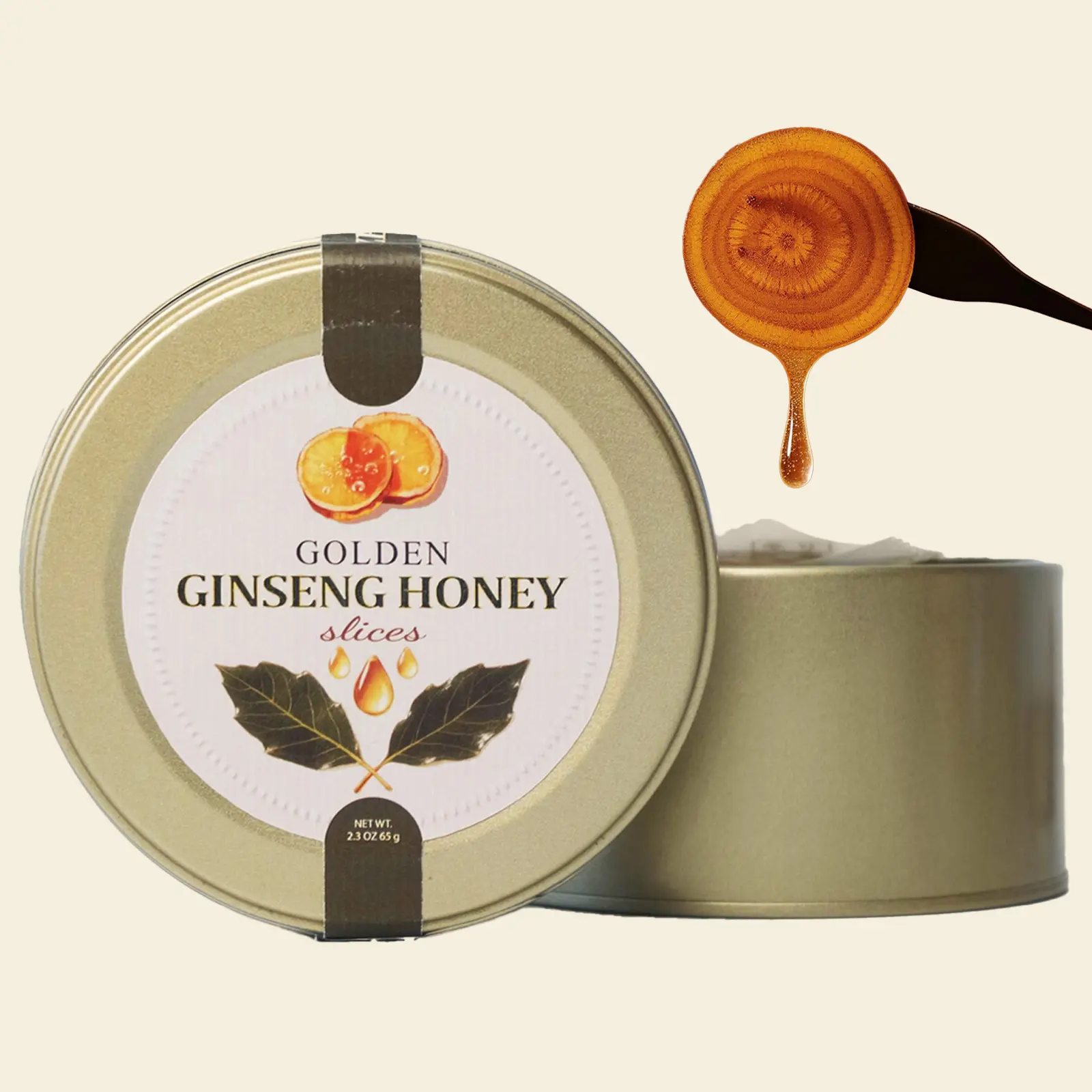 Edible Golden Ginseng Honey Slices - 100% Handmade Natural Healthcare Dietary Supplement, Energy & Vitality Boost, Eco-Conscious Packaging, No Caffeine, No Gluten, Vegetarian-Friendly