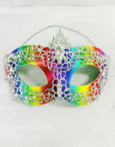 Silver Black Masquerade Mask for Masquerade Party Wedding Ball New Year Party Met Gala 2 in 1 Durable Quality Alloy Rhinestone