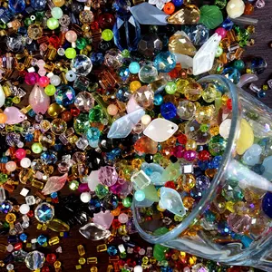 100g Mixed Color Bracelet Making Kit Crystal Glass Beads Round Smooth Loose Beads Jewelry Making in Various Colors and Styles, Perfect for DIY Bracelets, Necklaces, Earrings, Bead Craft Accessories, Jewelry Making Metal Spacer Beads, Luminous Beads, Je