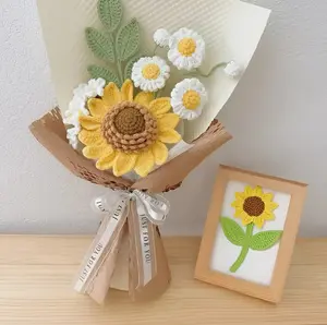 Handmade Crochet Sunflower Yarn Bouquet | Cute Aesthetic Forever Flowers | Artificial Flower Arrangement for Friends, Mother & Her | Perfect Birthday, Graduation & Mother’s Day Gift | Trending 2026 #SunflowerBouquet #AestheticGift