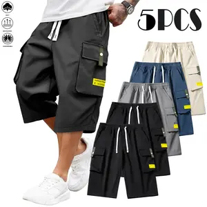 Casual Loose Fit Cargo Capri Pants for Men - Multi-Pocket 7/8 Length Utility Bottoms with Slight Stretch, Breathable Lightweight Cropped Trousers for Outdoor, Travel & Everyday Style