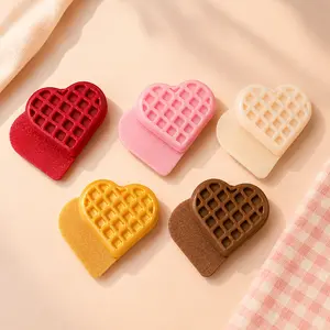Waffle Heart 3D Printed Fidget Slider, PLA Plastic Fidget Toy for 12+ Years, Quiet Desk Sensory Tool, ASMR Stress Relief Gift, Pick Your Flavor 3D Printed Stuff for Hand Relaxation calm anxiety kid