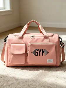 Fitness Life Series Weekend Travel Cylinder Bag, Adjustable Shoulder Strap, Durable Multi-Pocket Bucket Bag, Gym Duffel Bag, Ideal for Fitness, Short Trips, Outdoor Activities
