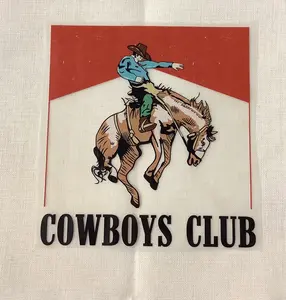 1 DTF transfer "Cowboys Club." Livestock show heat press DTF transfer film