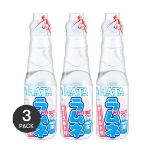 HATAKOSEN Japanese Ramune Marble Soda - Yogurt Flavor, 200ml Each Per pack (3 Pack) - Refreshing & Unique Taste HATAKOSEN Japanese Ramune Marble Soda - Yogurt Flavor, 200ml Each Per pack (3 Pack) - Refreshing & Unique Taste