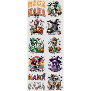 Halloween Mama DTF Transfers Gang Sheet 24" wide x 60" long Direct to Film T Shirt Transfers
