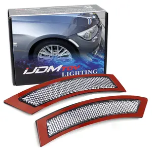 iJDMTOY White/Clear Lens Front Bumper Side Markers For 2007-2012 BMW E92/E93 3 Series Coupe 328i 335i