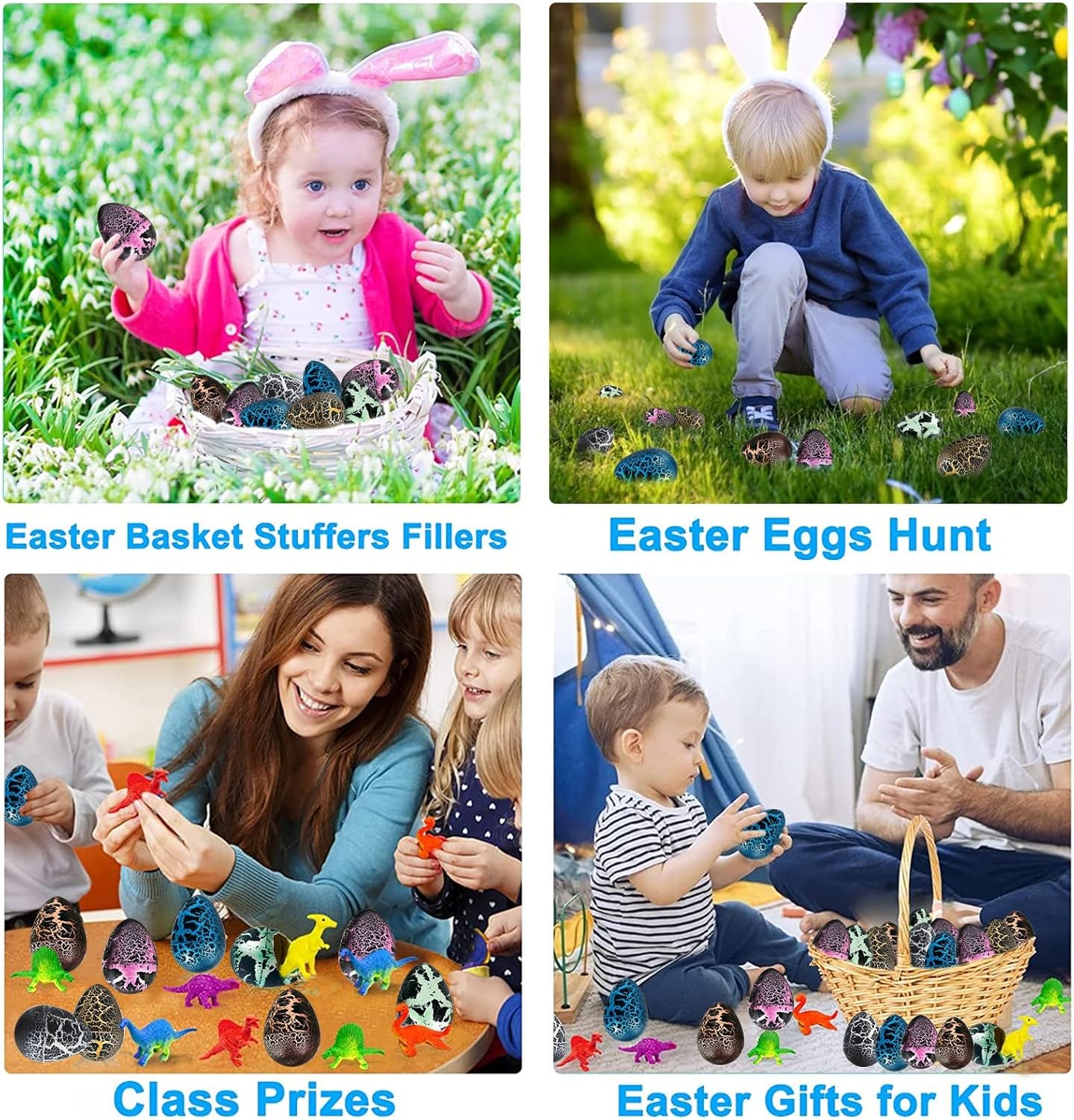 60-Pack Hatching Dinosaur Eggs for Kids – Grow-in-Water Dino Toys, Easter Egg Fillers, Party Favors, Classroom Prizes, Birthday Gifts, Pinata & Easter Basket Stuffers