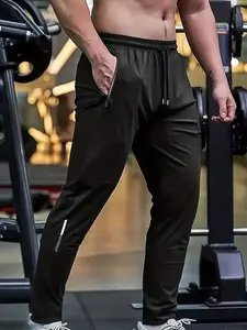 Men’s 3-Pack Drawstring Soft Training Jogging Pants, Lightweight Breathable Fabric, Comfortable Zippered Pockets, Suitable for Casual Wear Year-Round, Also Ideal for Slow Running, Summer Outings, and Running, Casual Sports Jogging Pants, Comfortable Regul