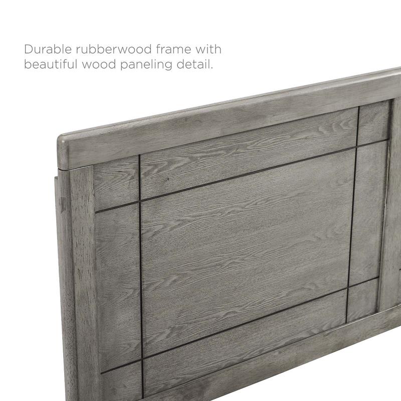 Modway Archie Full Wood Headboard in Gray