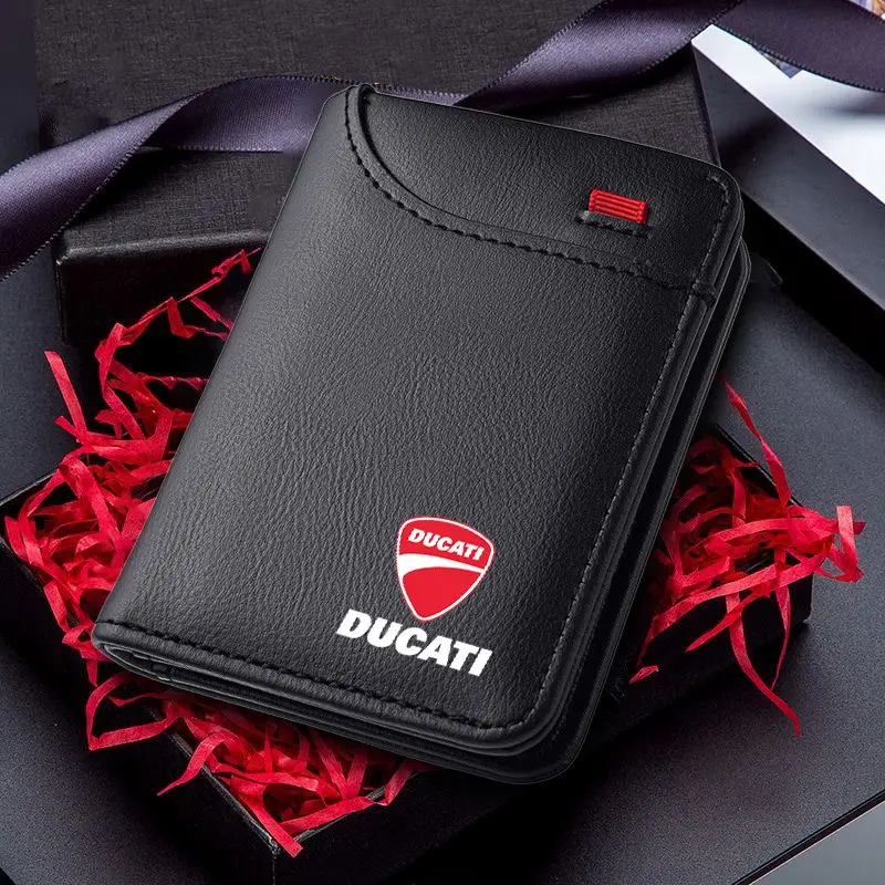 PU Leather Motorbike Driving Document Bag ID Passport Card Wallet Card Pouch For Ducati Monster Panigale Diavel Superleggera V4 696 796 795 821 1200S Motorcycle Accessory