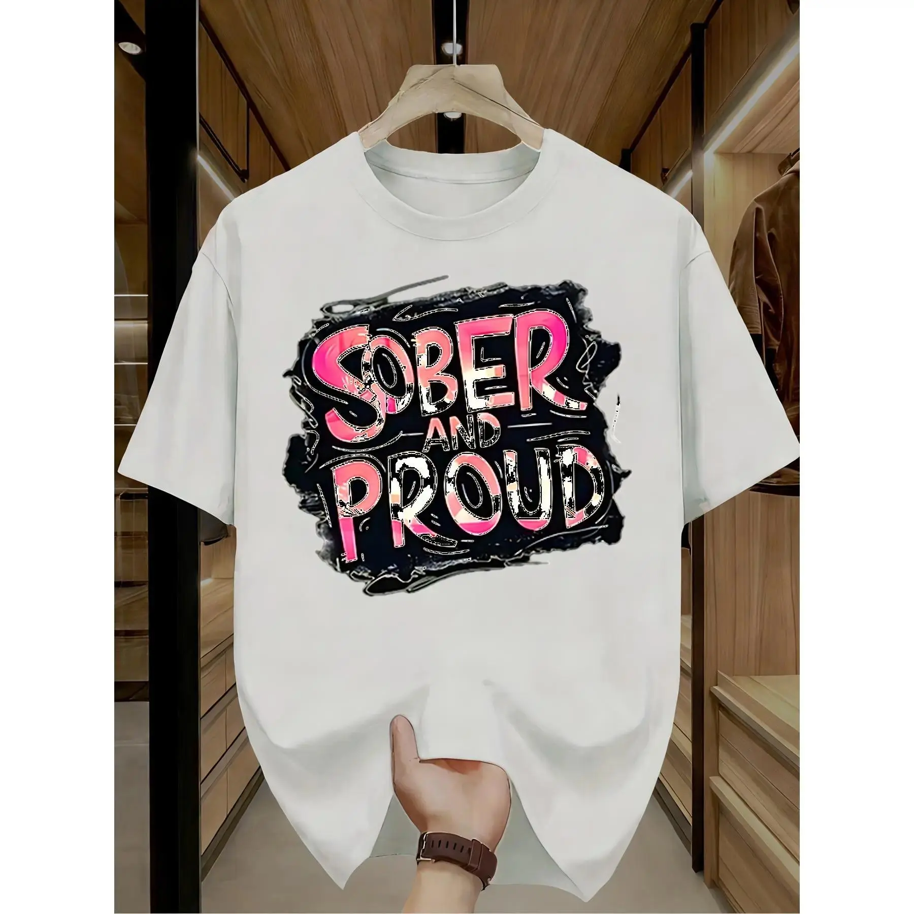 Sober And Proud Recovery Awareness Shirt Gift for Sober Living Sobriety Support Funny Graphic Tees Perfect Gift Idea for Birthday or Casual Attire Holiday