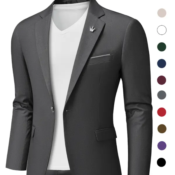 YND Men's One Button Slim Fit Blazer, Casual Lightweight Suit Daily Jacket Coat,business / wedding / birthday first choice classic coat formal jacket,Regular fit business formal solid color long sleeve suit jacket business formal