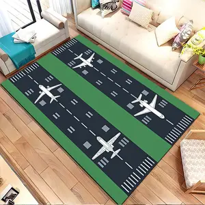 Airplane runway design. Printed pattern home carpet, suitable for living room, bedroom, kitchen mat, home decoration, carpet, and suitable as a holiday gift for family and friends