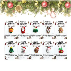 10-Piece Christmas Pocket Hug Gift Box Set, Mini Resin Warm Heart Gifts with Cards, Party Favors Assortment, Emotional Support Memorabilia Decorations
