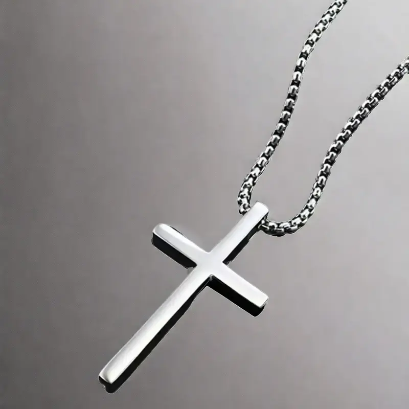 Cross Charm Titanium Steel Pendant Necklace for Men & Women, Stainless Steel Necklace, Hip Hop Fashionable Titanium Steel Jewelry, Classic Fashion Accessories for Daily Wear