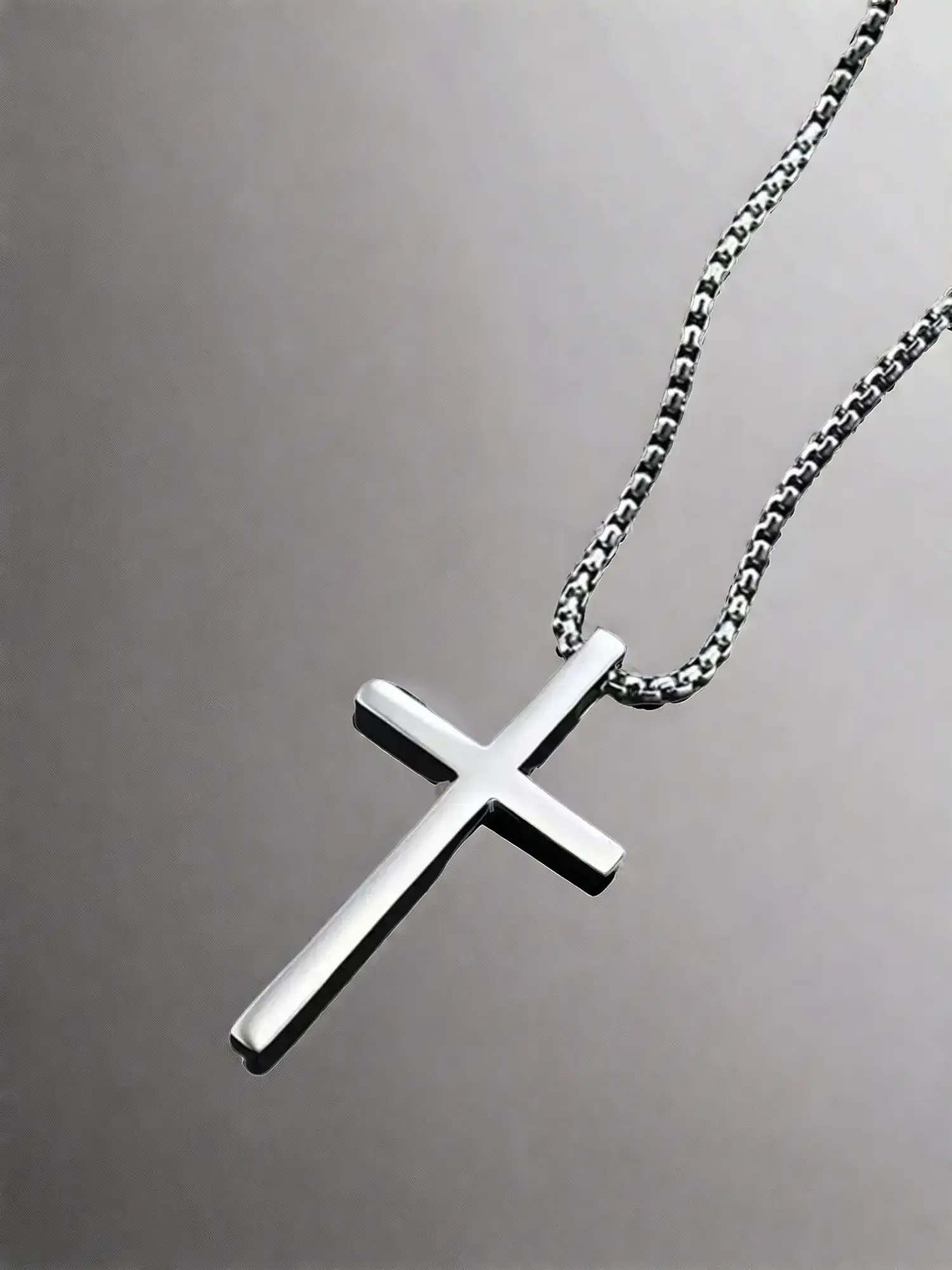 Cross Charm Titanium Steel Pendant Necklace for Men & Women, Stainless Steel Necklace, Hip Hop Fashionable Titanium Steel Jewelry, Classic Fashion Acc