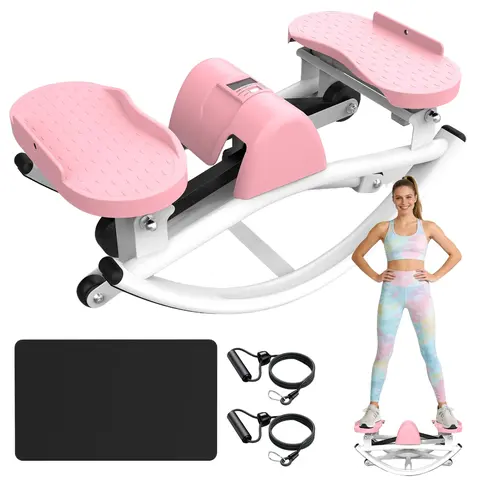 【SAVEYOUR】Lateral Stepper Machine - Quiet Operation, Robust Frame, Space Saver Bed-Tuck Compact Exercise Device Steppers with Resistance Bands, LCD Monitor, Anti-Slip Mat for Home Low-Impact Lateral Motion Workouts