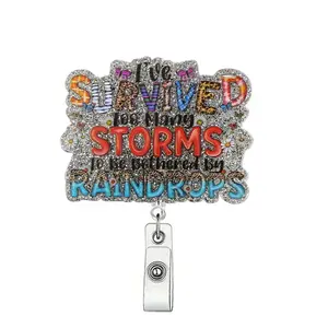 Colorful Letter Pattern Badge Holder, 10pcs/set Cute Badge Scroll Badge Clip, ID Card Pack for Students, Office Staff, Doctors, Nurses, Teachers