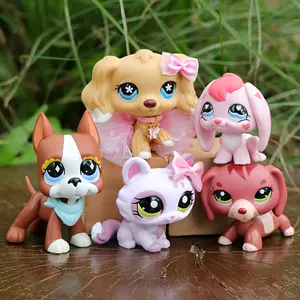 Mini Bobble Head Pet Figures Set, 5 Pcs Cute Animal Toys with Accessories - Collectible Dogs, Cats & Bunny Playset for Kids, Girls & Boys, Ages 4+