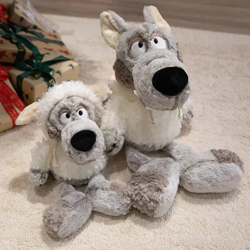 2 Size New Soft Wolf In Sheep's Clothing Plush Toy Stuffered Fairy Tale Animal Penguin Doll Kawaii Gift For Children gifts
