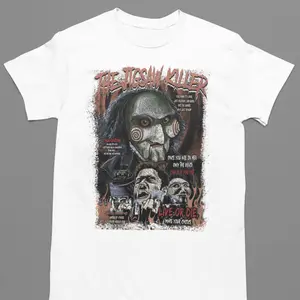 Saw the movie Jigsaw K****r Horror Tshirt - Classic Fit, Short Sleeve, Crew Neck, White