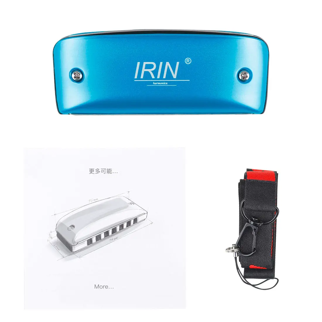 Irin 7-Hole Blues Harmonica C D Key Colorful Kids Beginner Professional Performance Instrument, Perfect for Music Education & Fun Play