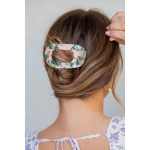 Acetate Circle Cutout Flat Claw Clips