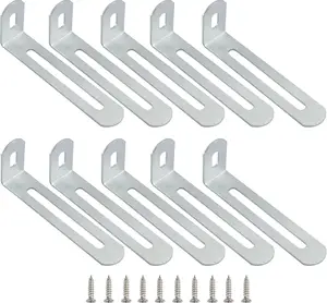 3"x1.2"x0.6"Adjustable Right Angle Brackets Metal L Bracket Heavy Duty 90  Corner Fastener L-Shape Corner Brace Support  Shelf Bracket , 10 count