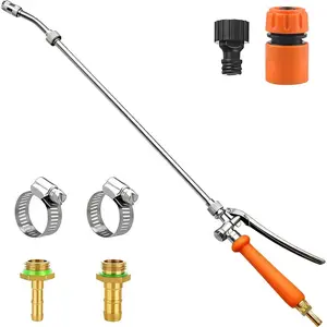 All Sprayer Wand, 1/4" & 3/8" Brass Barb Sprayer Wand with Stainless Shut off Valve & 2 Hose Clamps (29 Inches)